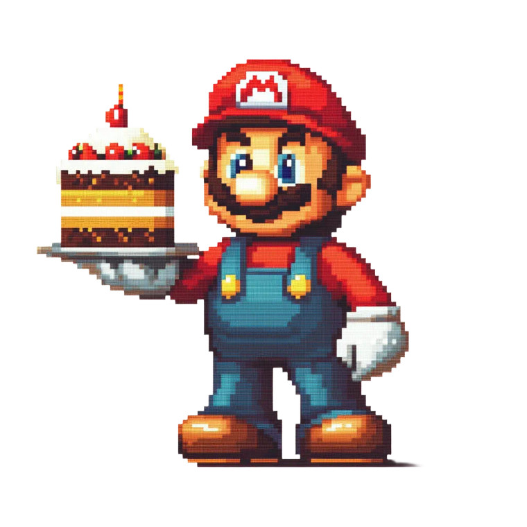 Super Mario Cake V2 Vinyl Car Decal Sticker – Waterproof & UV-Resistant 8"