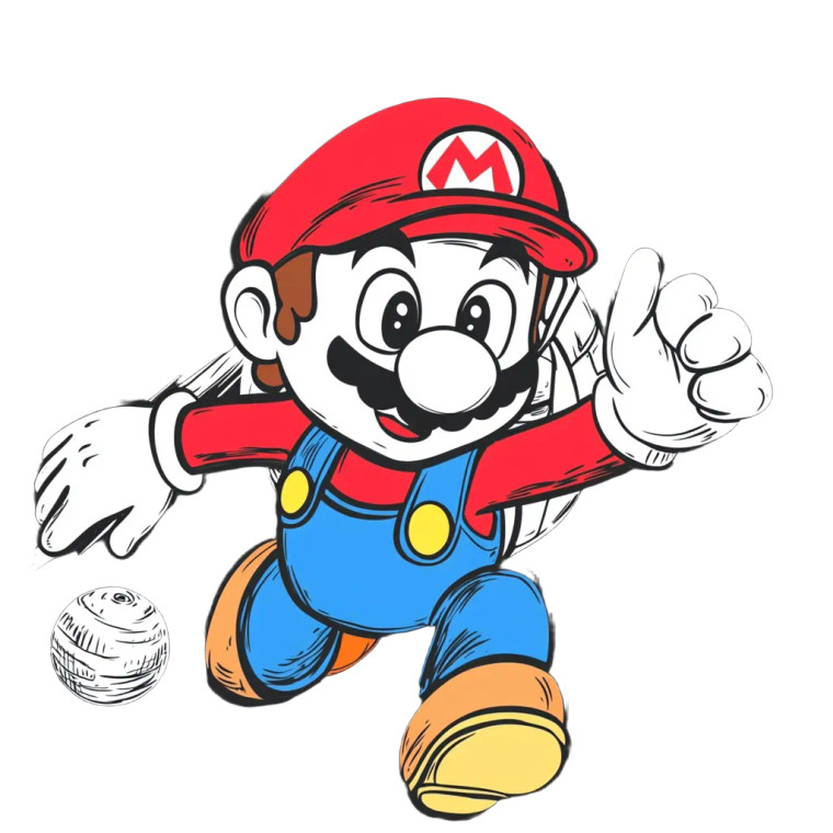 Mario In Space V2 Vinyl Car Decal Sticker – Waterproof & UV-Resistant 8"