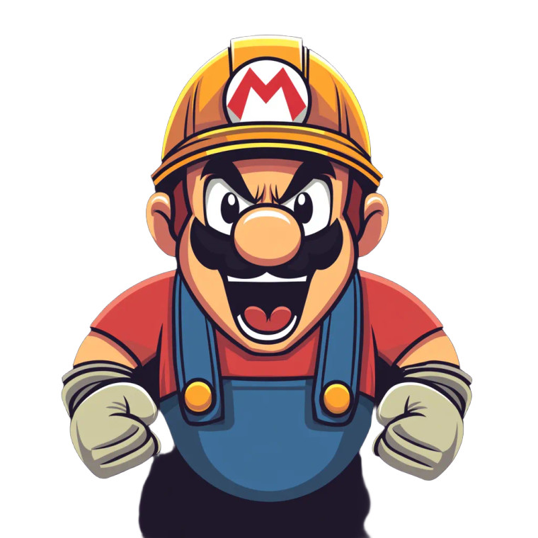 Screaming Mario Logo Vinyl Car Decal Sticker – Waterproof & UV-Resistant 8"