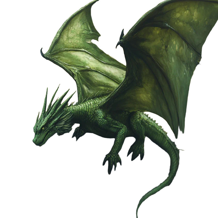 Green Winged Dragon V2 Vinyl Car Decal Sticker – Waterproof & UV-Resistant 8"