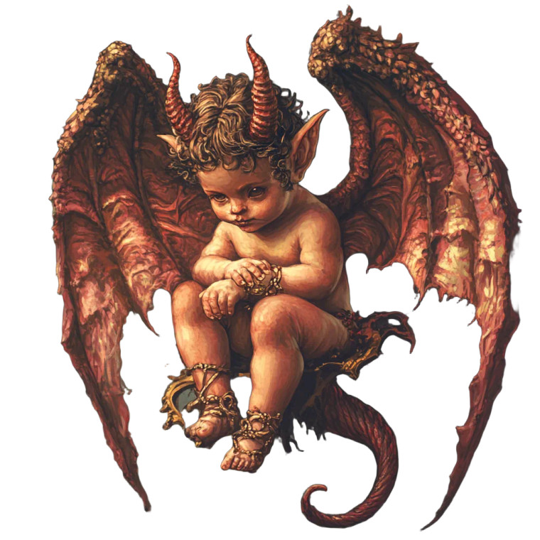 Baby Demon Cherub Vinyl Car Decal Sticker – Waterproof & UV-Resistant 8"