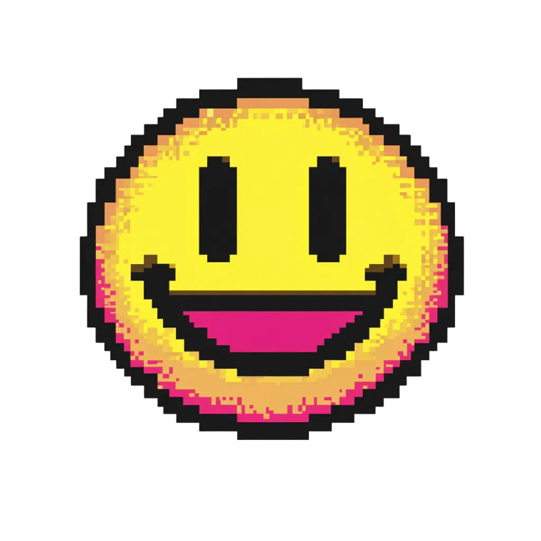 8-Bit Smiley Logo Vinyl Car Decal Sticker – Waterproof & UV-Resistant 8"