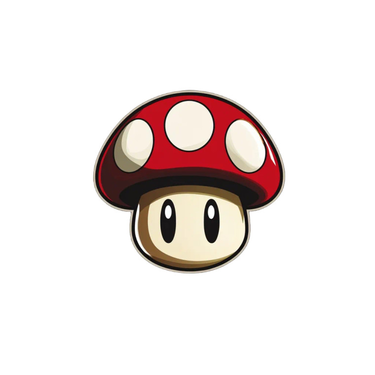 Mario Bros Mushroom Vinyl Car Decal Sticker – Waterproof & UV-Resistant 8"