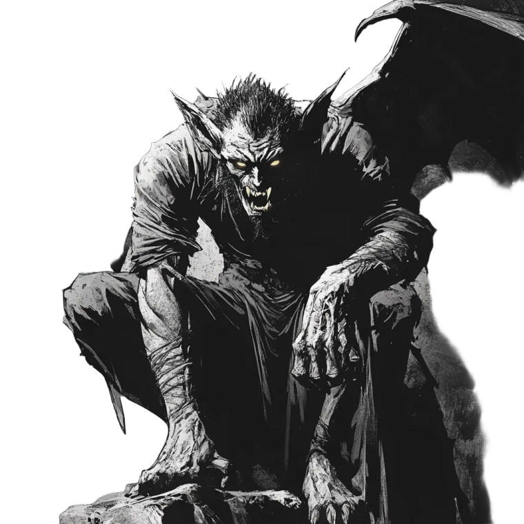 Gargoyle Vampire Portrait Vinyl Car Decal Sticker – Waterproof & UV-Resistant 8"