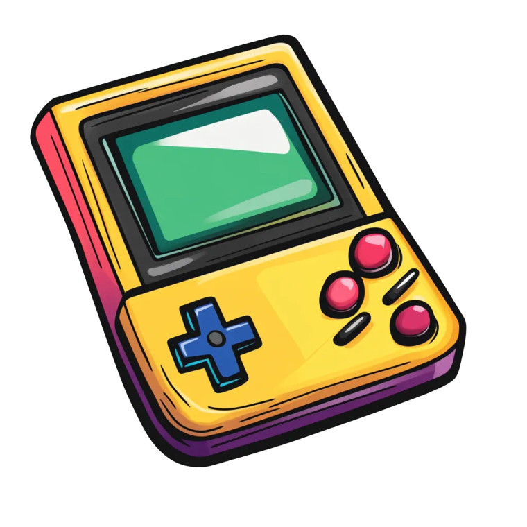 Colorful Cartoon Gameboy Vinyl Car Decal Sticker – Waterproof & UV-Resistant 8"