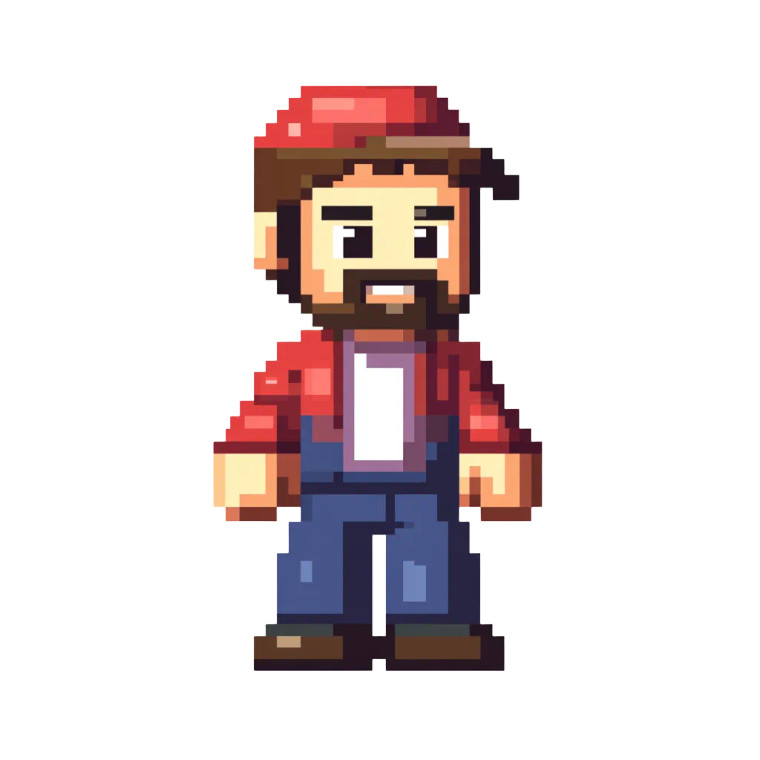 Pixel Character Vinyl Car Decal Sticker – Waterproof & UV-Resistant 8"