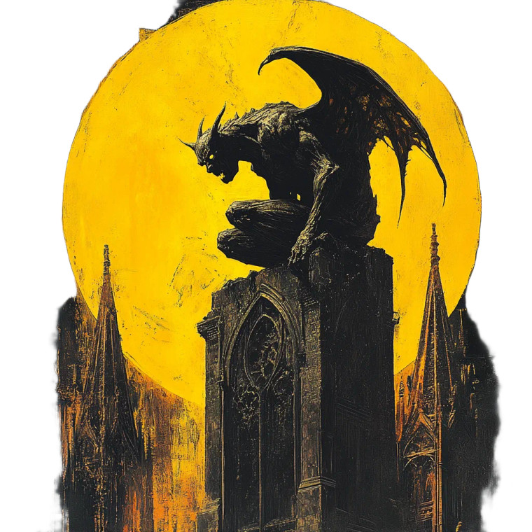 Menacing Gargoyle Vinyl Car Decal Sticker – Waterproof & UV-Resistant 8"