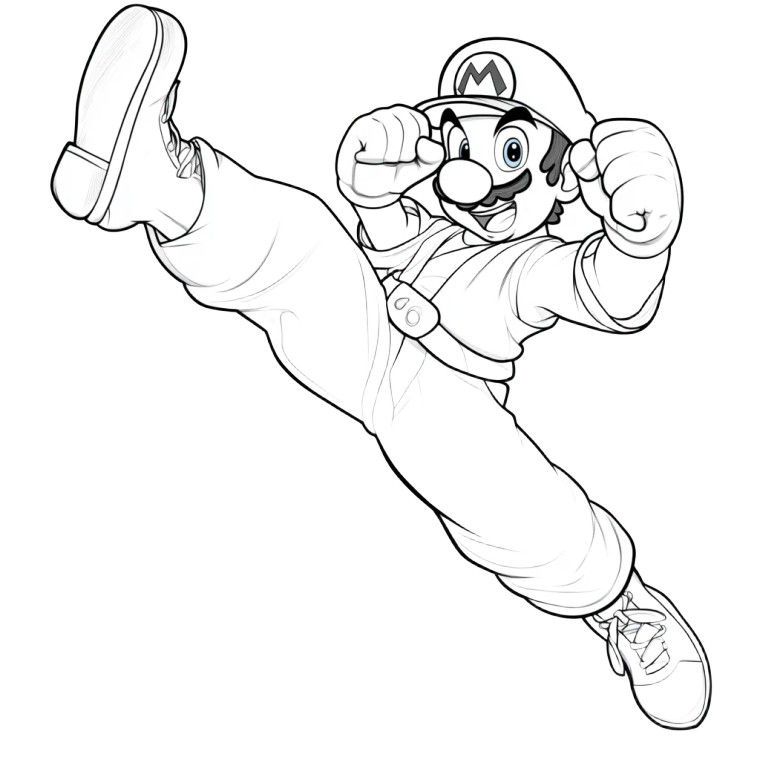 Mario Karate Kick Vinyl Car Decal Sticker – Waterproof & UV-Resistant 8"
