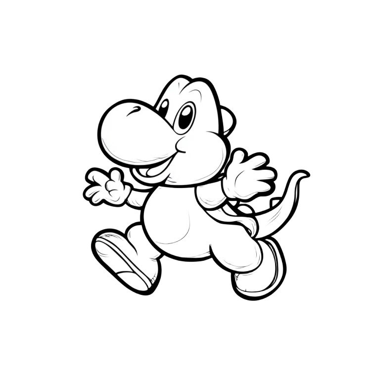 Yoshi Coloring Page Vinyl Car Decal Sticker – Waterproof & UV-Resistant 8"