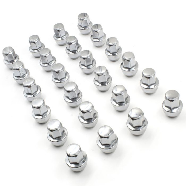Coyote Chrome Lug Nut Kit | Aggressive Off Road Style | Set of 24 | 14x1.5 Thread | 60 Degree Conical | 1.66in Length