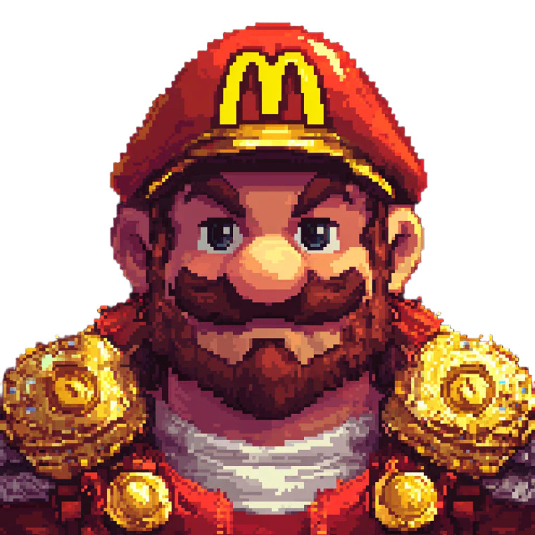 Pixel Hero Mario Vinyl Car Decal Sticker – Waterproof & UV-Resistant 8"