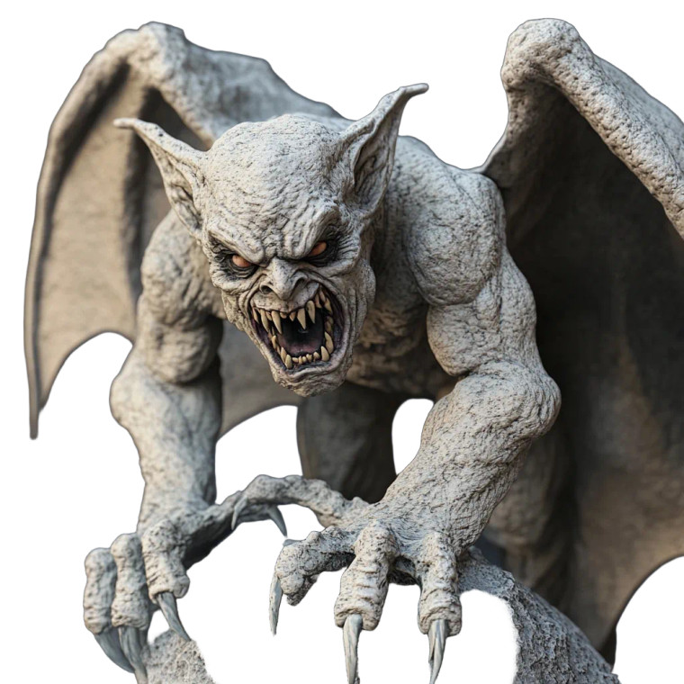 Evil Gargoyle Snarling Vinyl Car Decal Sticker – Waterproof & UV-Resistant 8"