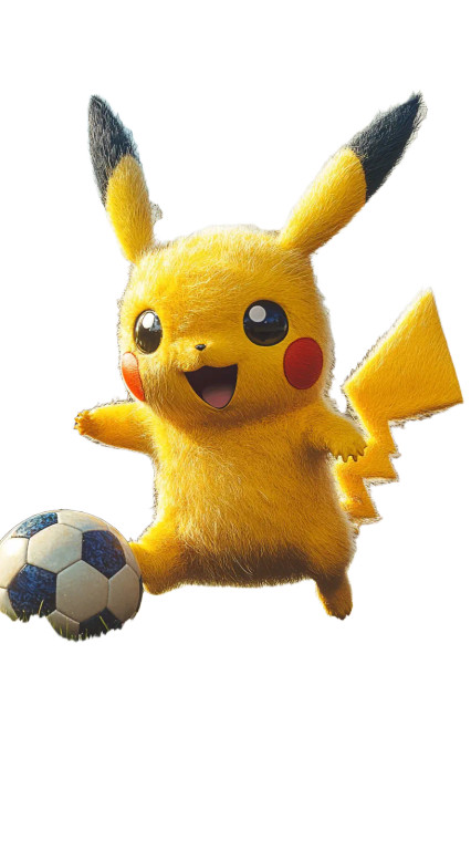 Pikachu Soccer Training Vinyl Car Decal Sticker – Waterproof & UV-Resistant 8"