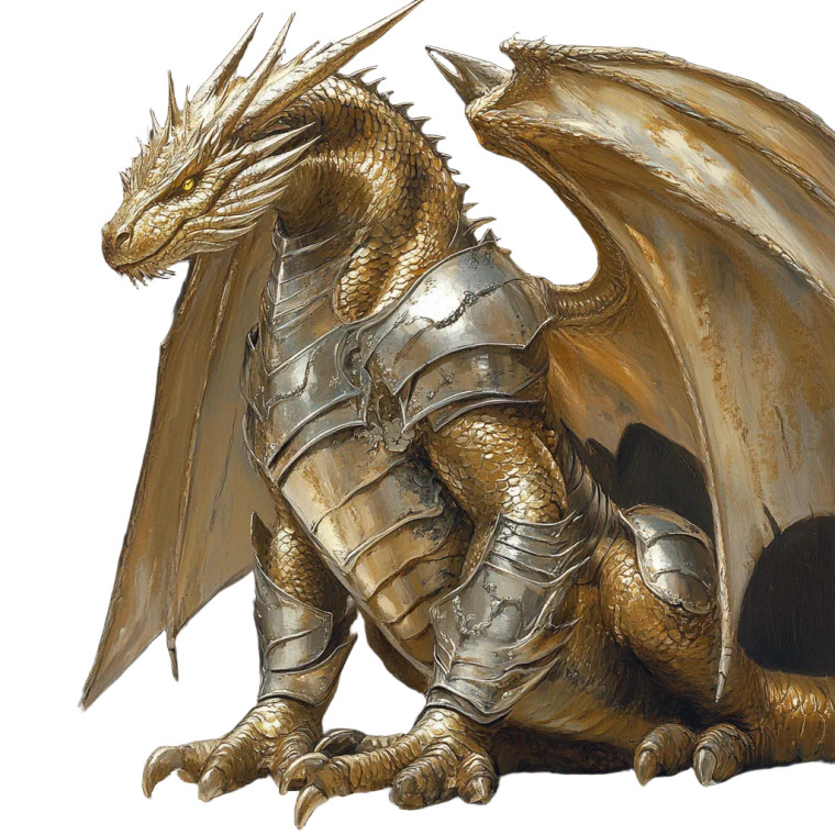 Gold Dragon Armor Vinyl Car Decal Sticker – Waterproof & UV-Resistant 8"