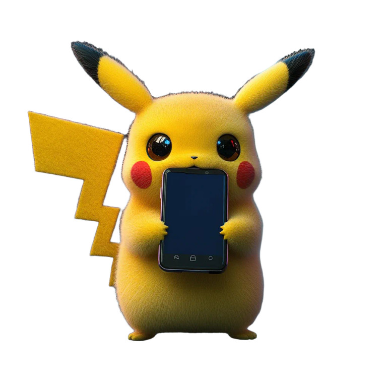 Pikachu With Phone V2 Vinyl Car Decal Sticker – Waterproof & UV-Resistant 8"