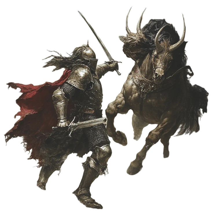 Knight Vs Centaur Vinyl Car Decal Sticker – Waterproof & UV-Resistant 8"