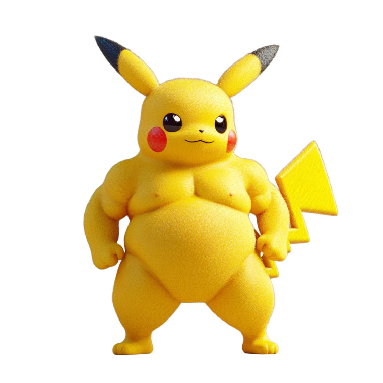 Bodybuilder Pikachu V3 Vinyl Car Decal Sticker – Waterproof & UV-Resistant 8"