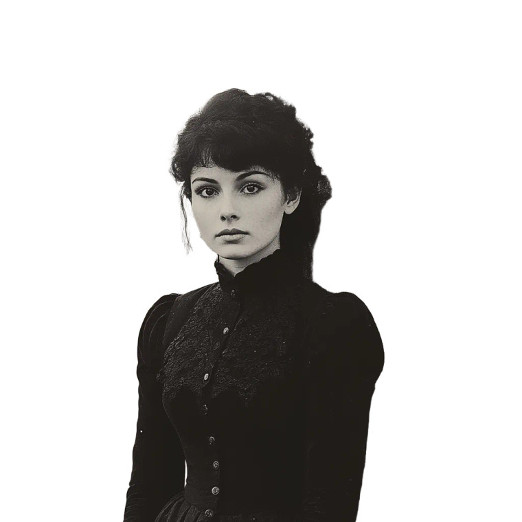 Victorian Woman Portrait Vinyl Car Decal Sticker – Waterproof & UV-Resistant 8"