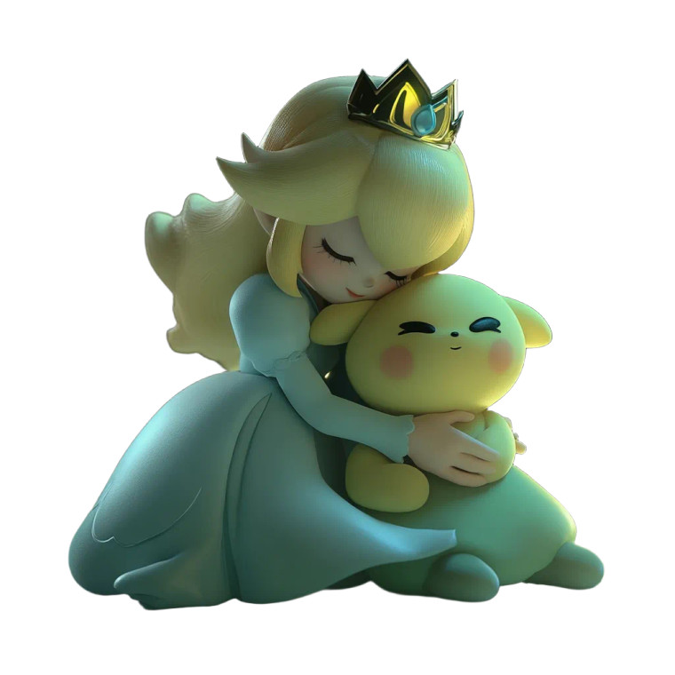 Rosalina Hugging Luna Vinyl Car Decal Sticker – Waterproof & UV-Resistant 8"