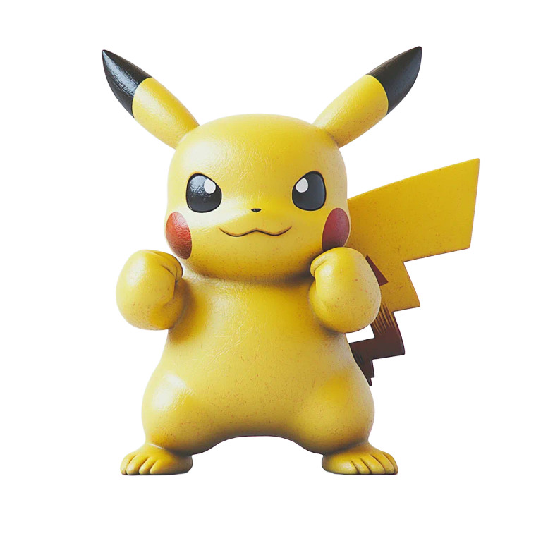 Fighting Pikachu Figure Vinyl Car Decal Sticker – Waterproof & UV-Resistant 8"