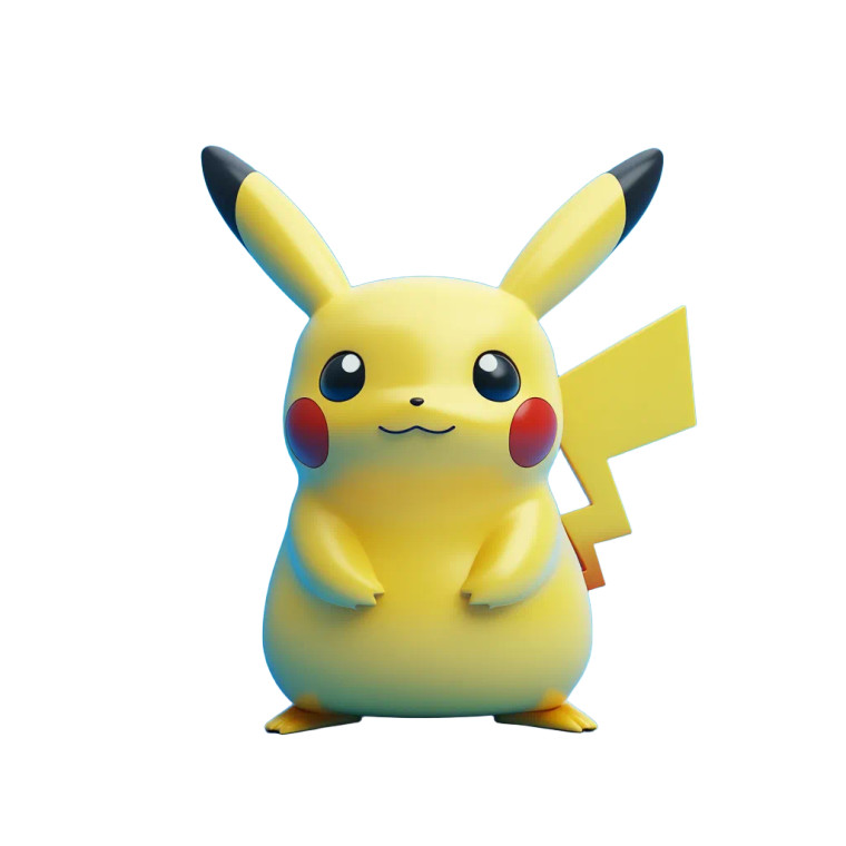 Pikachu 3D Render Vinyl Car Decal Sticker – Waterproof & UV-Resistant 8"