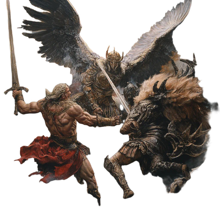 Aesir Vs Demons Vinyl Car Decal Sticker – Waterproof & UV-Resistant 8"