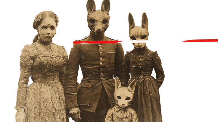 Masked Family Portrait Vinyl Car Decal Sticker – Waterproof & UV-Resistant 8"