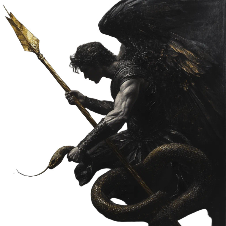 Archangel Michael Statuesque Vinyl Car Decal Sticker – Waterproof & UV-Resistant 8"