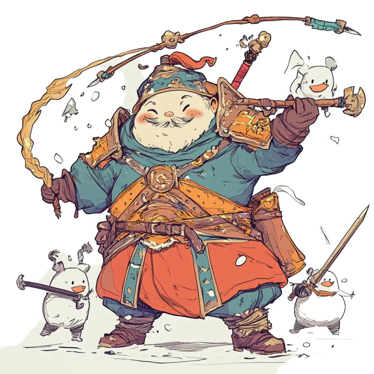 Cheerful Armored Wizard Vinyl Car Decal Sticker – Waterproof & UV-Resistant 8"