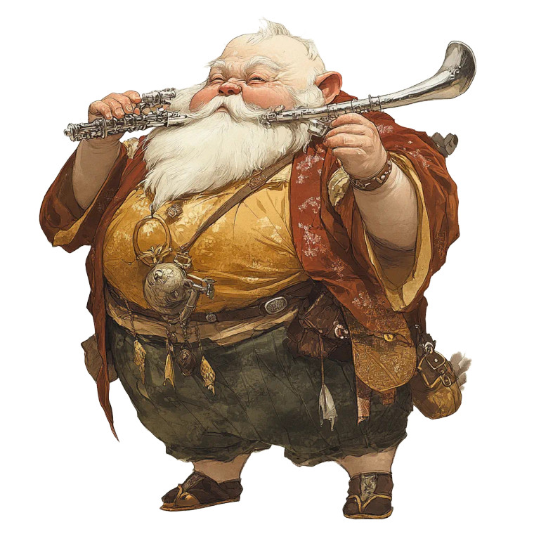 Fantasy Gnome Bard Vinyl Car Decal Sticker – Waterproof & UV-Resistant 8"