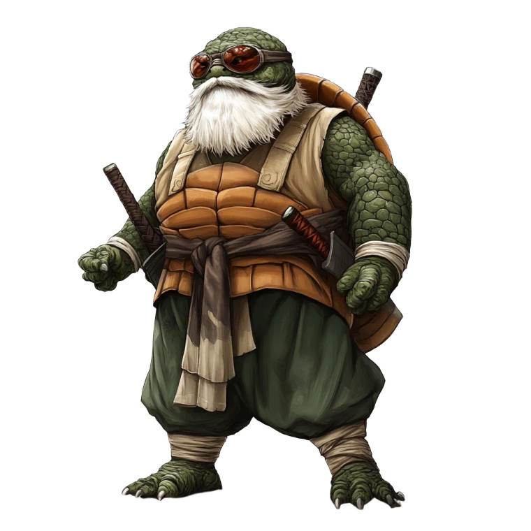 Turtle Humanoid Duo Vinyl Car Decal Sticker – Waterproof & UV-Resistant 8"