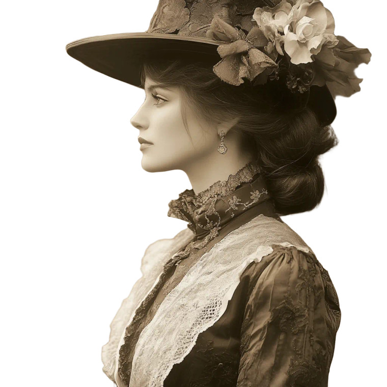 Victorian Woman Vinyl Car Decal Sticker – Waterproof & UV-Resistant 8"