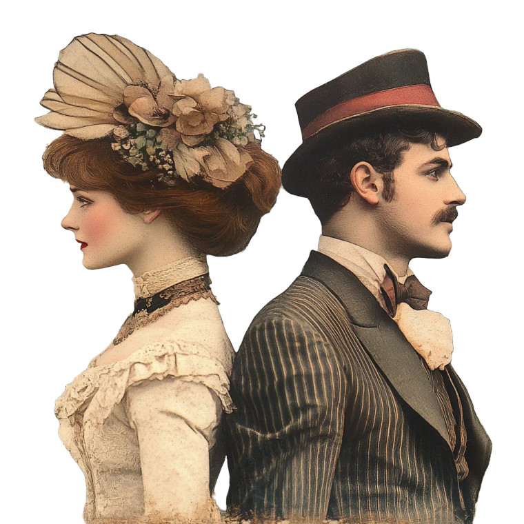 Vintage Couple Side Vinyl Car Decal Sticker – Waterproof & UV-Resistant 8"