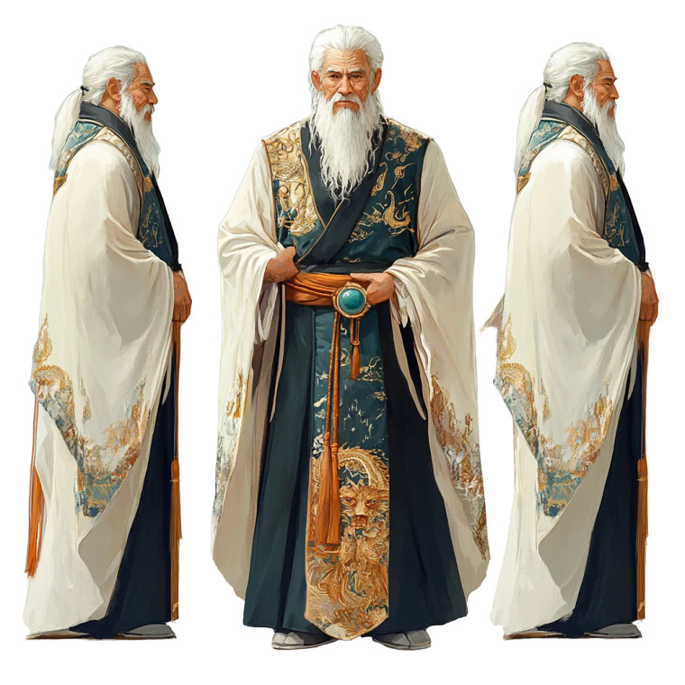 Ancient Chinese Sage V2 Vinyl Car Decal Sticker – Waterproof & UV-Resistant 8"