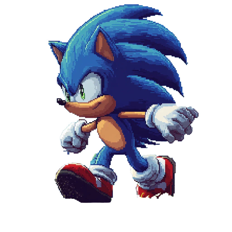 Sonic Pixel Art Vinyl Car Decal Sticker – Waterproof & UV-Resistant 8"