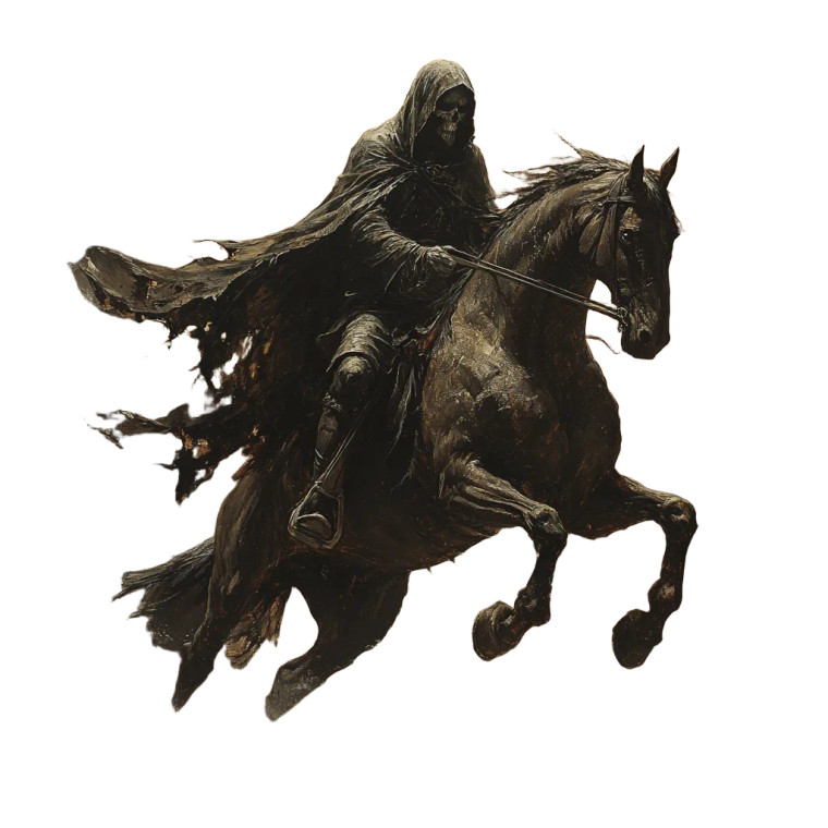 Grim Reaper Riding Vinyl Car Decal Sticker – Waterproof & UV-Resistant 8"