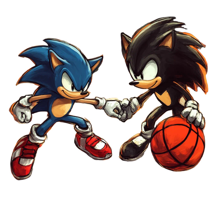 Sonic Basketball Duel Vinyl Car Decal Sticker – Waterproof & UV-Resistant 8"