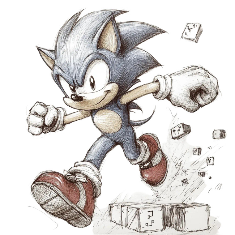 Sonic Plays Mario Vinyl Car Decal Sticker – Waterproof & UV-Resistant 8"