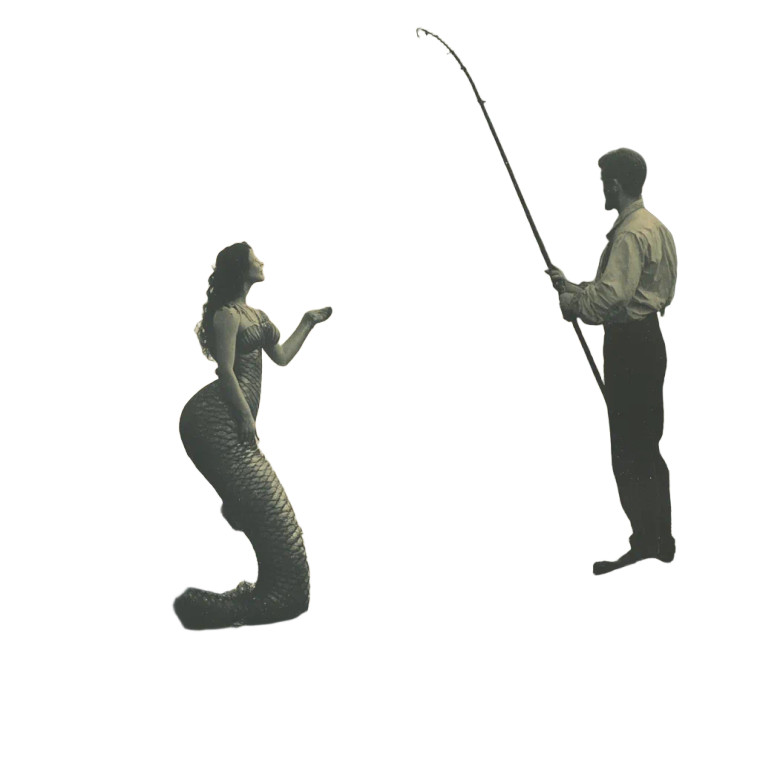 Mermaid Fisherman Tale Vinyl Car Decal Sticker – Waterproof & UV-Resistant 8"