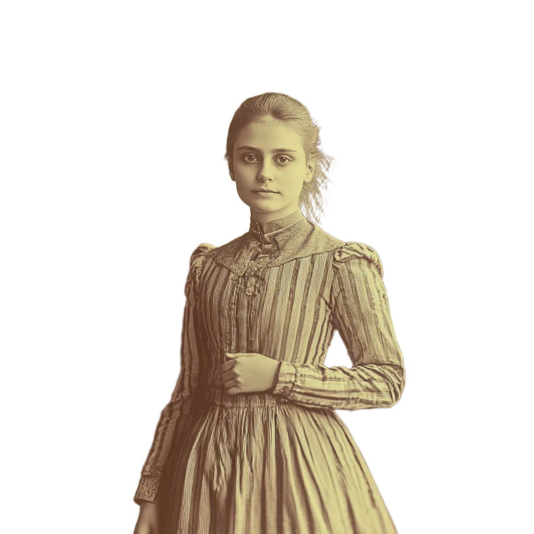 19Th Century Student Girl Vinyl Car Decal Sticker – Waterproof & UV-Resistant 8"