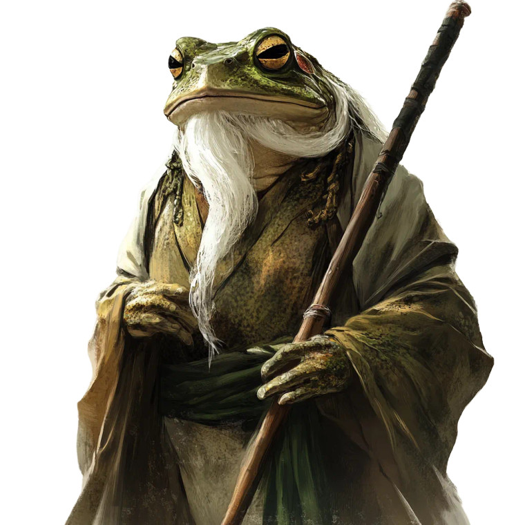 Ancient Frog Sensei Vinyl Car Decal Sticker – Waterproof & UV-Resistant 8"