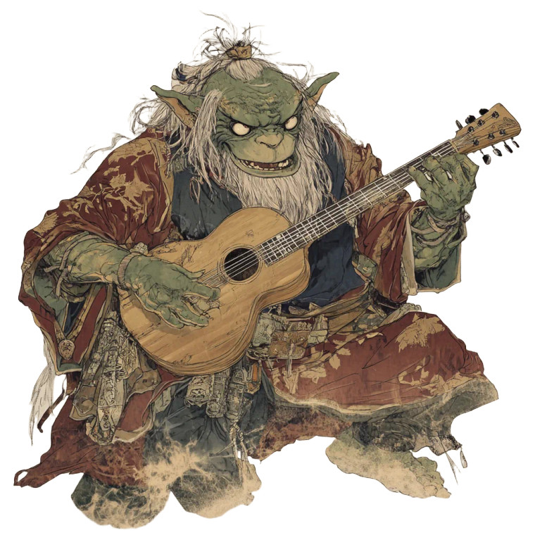 Samurai Guitarist Vinyl Car Decal Sticker – Waterproof & UV-Resistant 8"