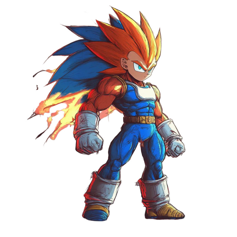 Sonic Saiyan Fusion Vinyl Car Decal Sticker – Waterproof & UV-Resistant 8"