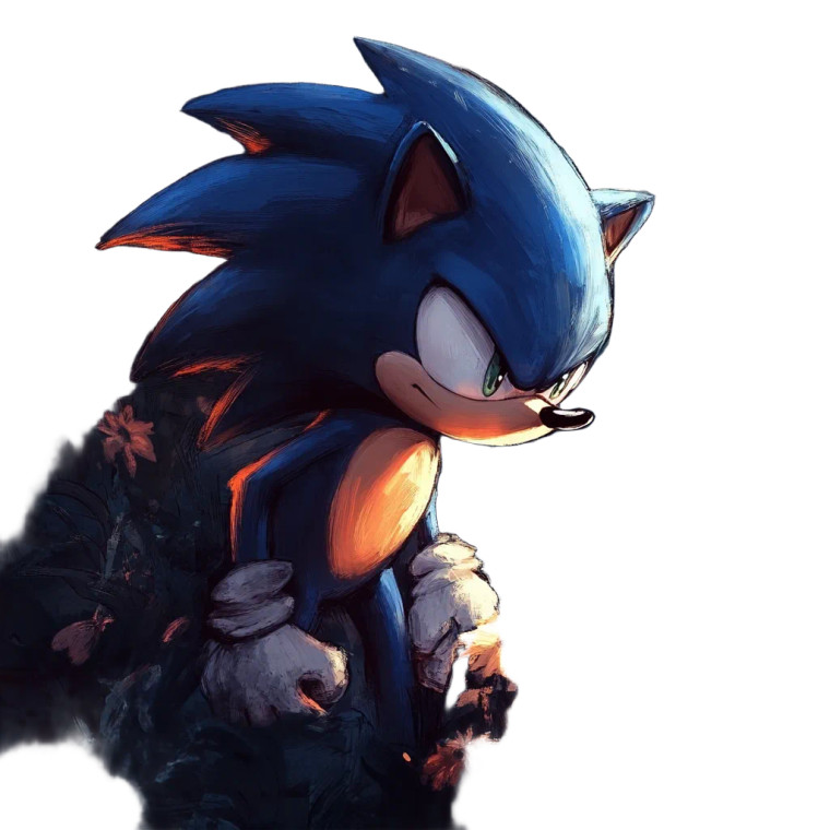 Sonic Illustration Vinyl Car Decal Sticker – Waterproof & UV-Resistant 8"