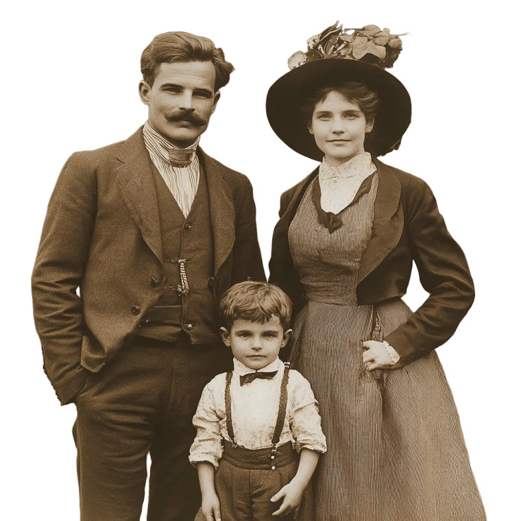 Family Portrait 1898 Vinyl Car Decal Sticker – Waterproof & UV-Resistant 8"