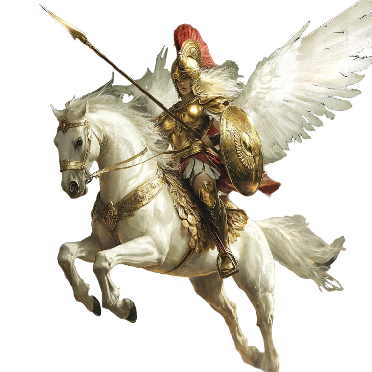 Athena On Pegasus Vinyl Car Decal Sticker – Waterproof & UV-Resistant 8"