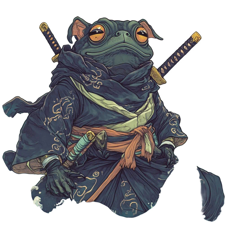 Ninja Frog-Dog Vinyl Car Decal Sticker – Waterproof & UV-Resistant 8"