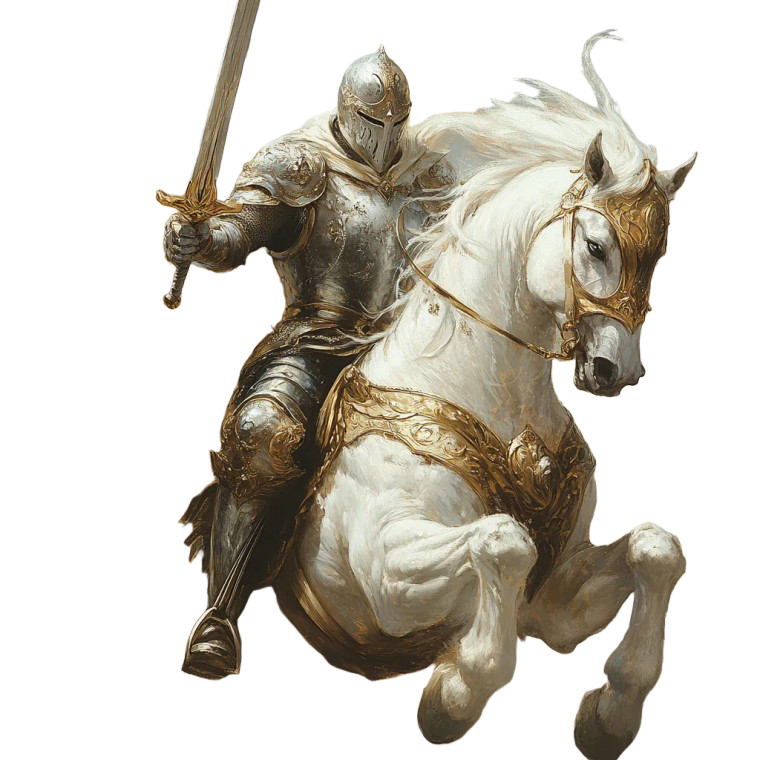 White Knight Charge Vinyl Car Decal Sticker – Waterproof & UV-Resistant 8"