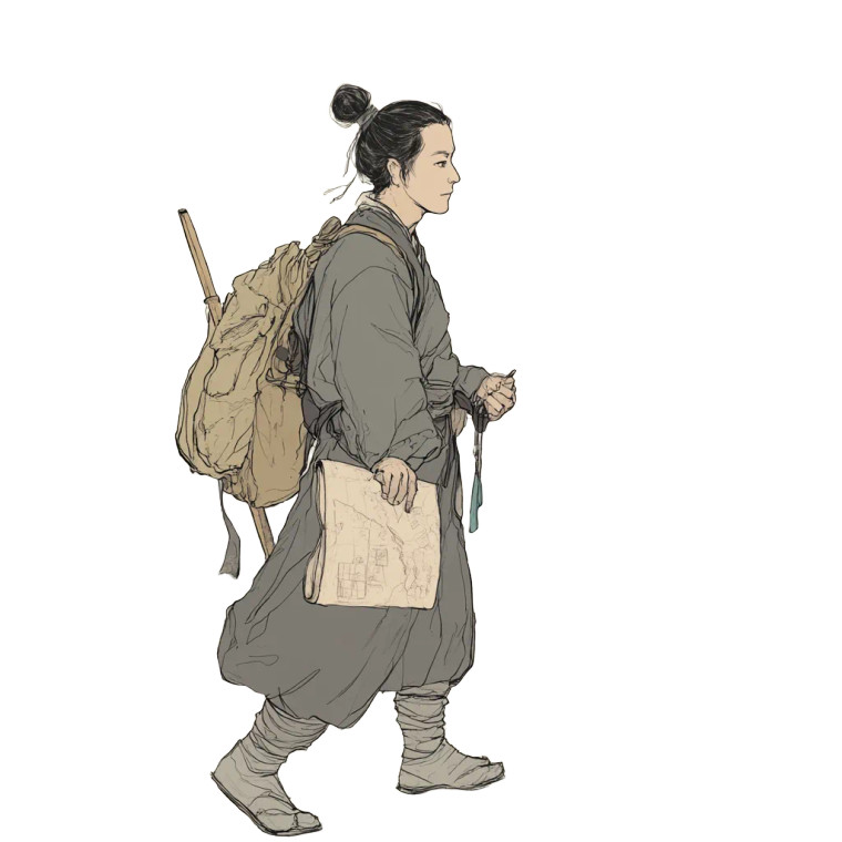 Chinese Traveler Vinyl Car Decal Sticker – Waterproof & UV-Resistant 8"