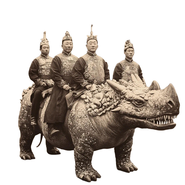 Qing Dynasty Mandarins Vinyl Car Decal Sticker – Waterproof & UV-Resistant 8"